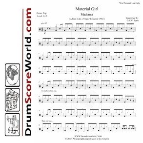 Madonna - Material Girl | Drum Sheet